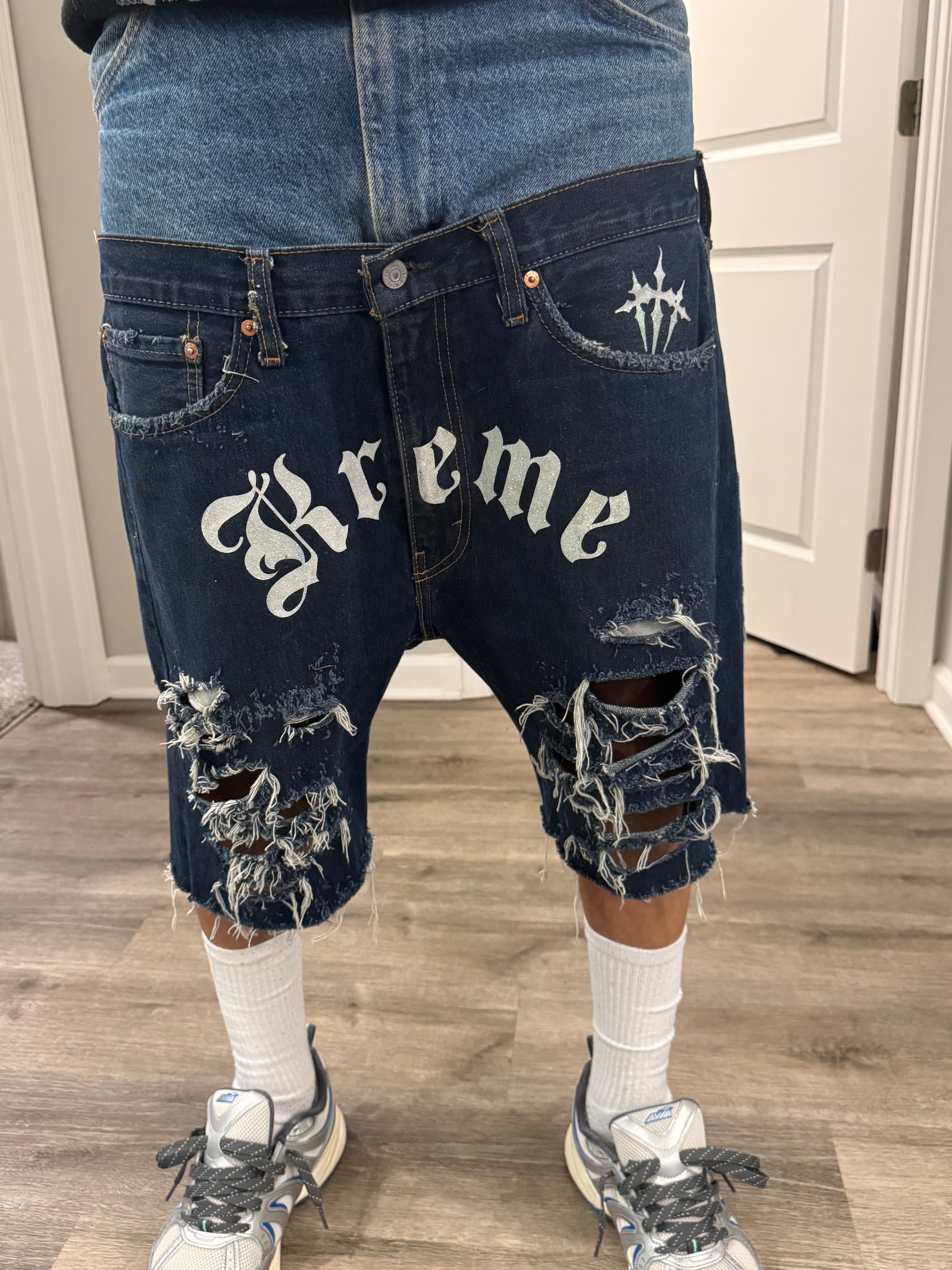 Kreme Distressed Jorts